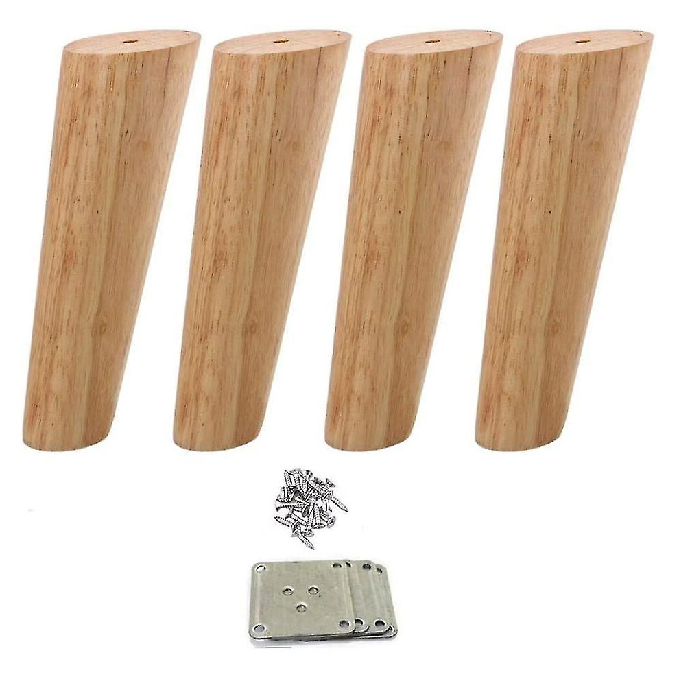 4Pcs Wooden Furniture Feet Tapered Sofa Legs Solid Wood Furniture Legs 15Cm 9430790437389