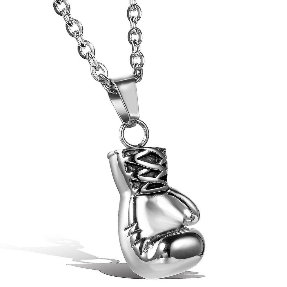 (gold)  Personalized Stainless Steel Mens Boxing Glove Pendant Necklace With 20inch Chain