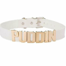 (White) Pu Leather Puddin Choker Necklace For Haley Quinn Cosplay Movies Suicide Custume Accessiores Halloween Cosplay