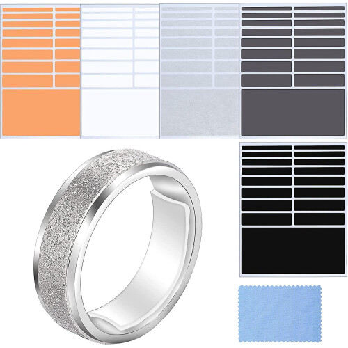 Ring Size Adjuster Loose Rings Adjuster Invisible Ring Sizer With Clean Cloth For Wide Ring Fixing, 5 Sheets