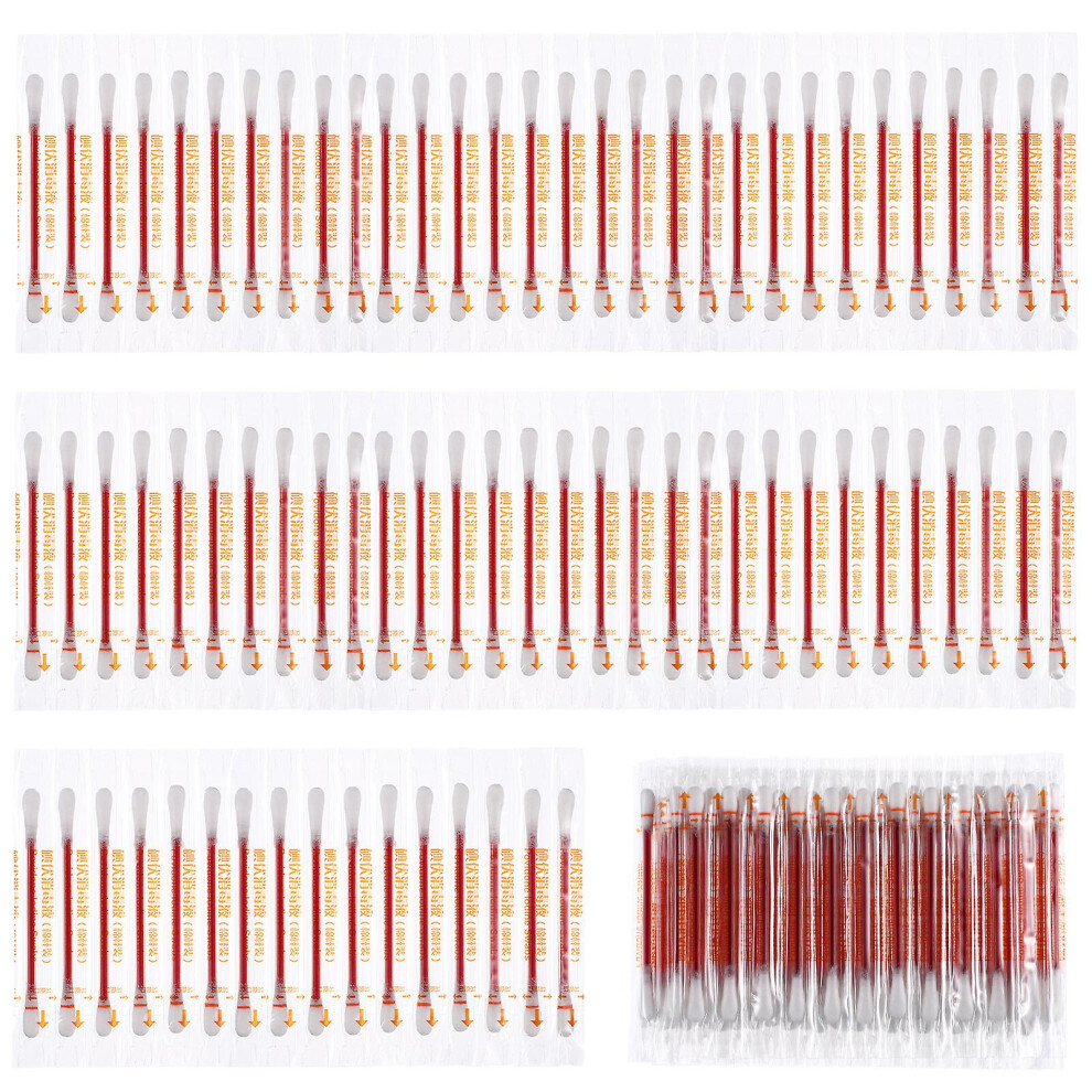 100 Pcs Povidone Iodine Disposable Iodine Swab First Aid Swab Wound Cotton Swab