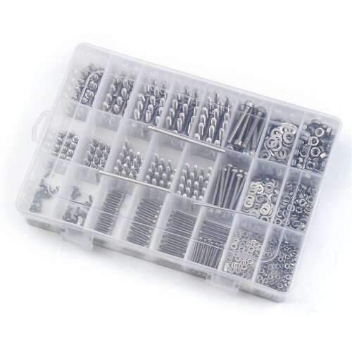 1080pcs M2/m3/m4 Stainless Steel Hex Socket Bolt And Nuts Set Fastener Hardware Hexagon Socket Head 1
