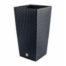 (Anthracite, 170mm x 170mm x 324mm / 7L) Elegant Tall Plant Pot Insert Square Planter
