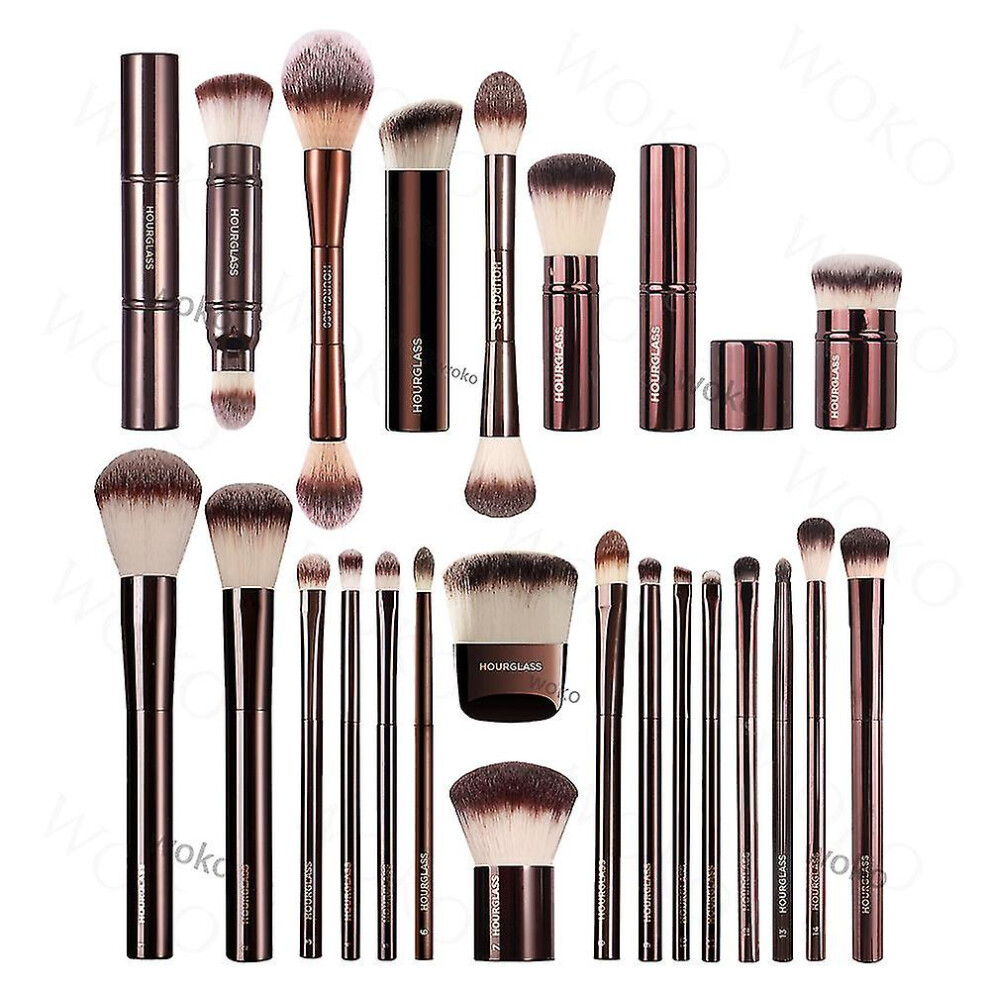 (HG 6 No box) Hourglass Full Series Makeup Brush Blush Powder Contour Foundation Concealer Makeup Brush Eye Shadow Smudge Eyeliner Makeup Tool