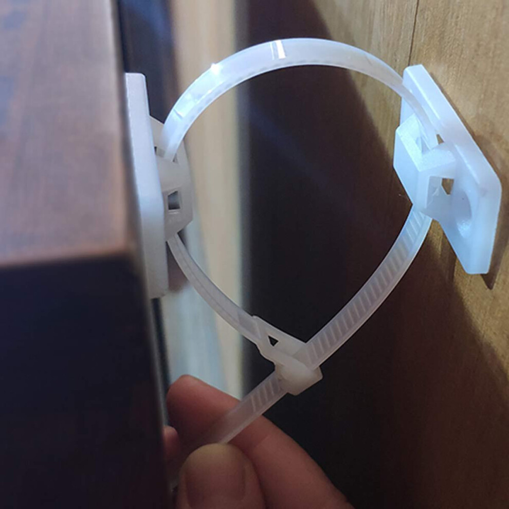 Anti-Tip Furniture Wall Anchor Straps(6 Pack), Wall Anchors Straps Kit For Bookshelf Or Dresser,Adjustable Safety Furniture Wall Straps(White) White
