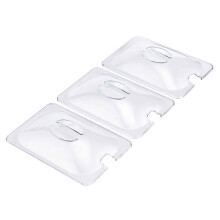 Cooks Professional Set of 3 Clear Lids for 3 Section Buffet Warmer | 21.7cm x 14.1cm