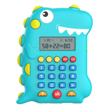 Dinosaur Shaped Digital Calculator Rechargeable Lcd Display Kids Early Education Primary School Students Arithmetic Training Machine Toy Kids Gift Kae