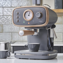 Cooks Professional Coffee Machine Espresso Maker Barista Pro 15-Bar Pump Frothing Wand Nordic Grey