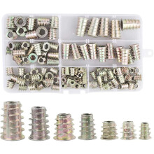 120pcs Threaded Insert Nuts M4/m5/m6/m8/m10 Nuts Zinc Alloy Hex Socket Nut Bolt Inserts From Screw Nut Nut Sorting Tool Kit Hex Nuts Baobao