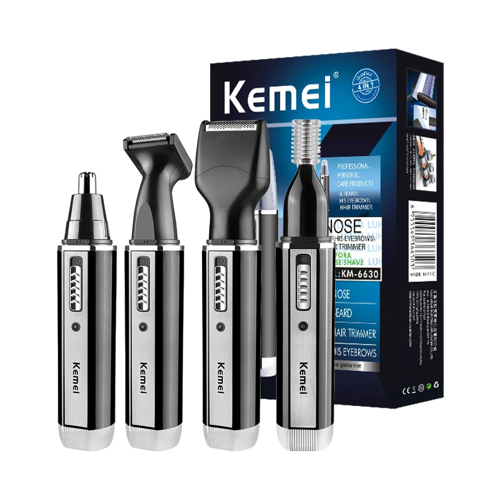 Kemei 4In1 Rechargeable Nose Trimmer Beard Trimmer For Men Ear Eyebrow Nose Hair Trimmer For Nose And Ear Hair Removal Clean Machine
