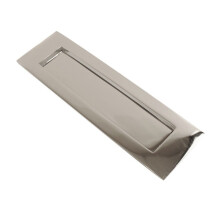 (Polished Chrome FinishBagman, 10" x 4") Solid Brass Heavy Sprung Letter Box Postal Plate Cover Victorian | Satin Chrome Finish, Size 10" x 4"