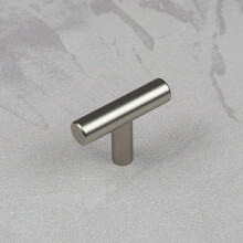 (48mm Pull) Brushed Nickel T Bar Slim Cabinet Handles & Pull