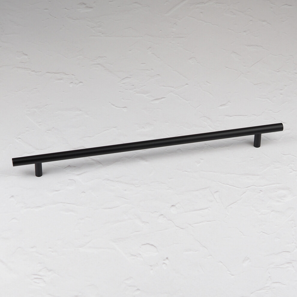 (320Mm Handle) Matt Black T Bar Cabinet Pull Handles & Knob 5060796708684
