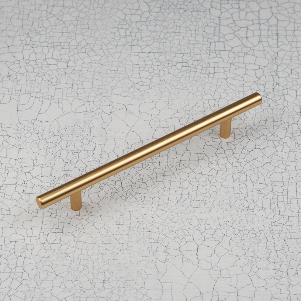 (160mm Handle) Gold Brass T Bar Cabinet Pull Handles & Knob