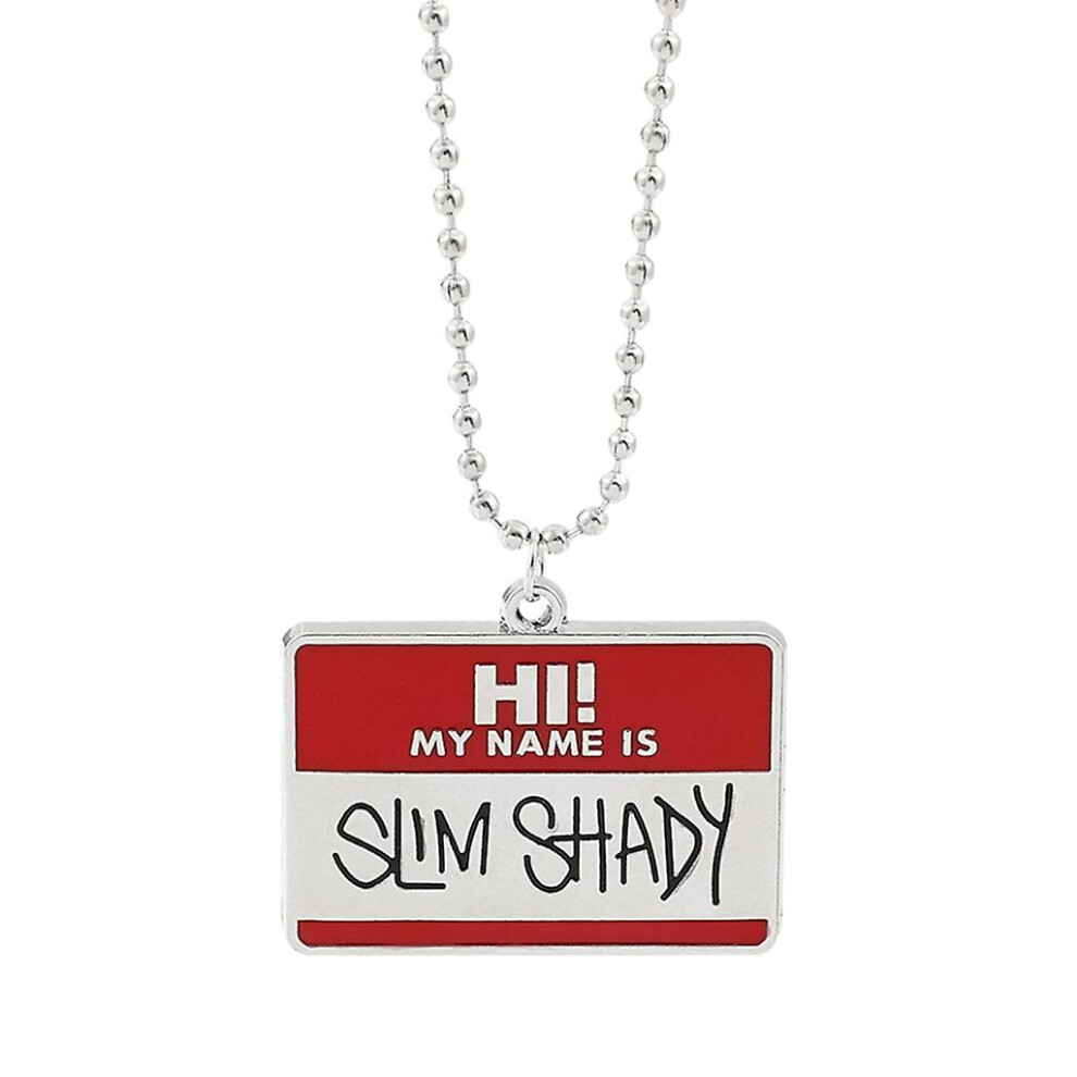 Hip Hop Rock Necklace Metal Slim-shady Square Pendants Necklaces For Men