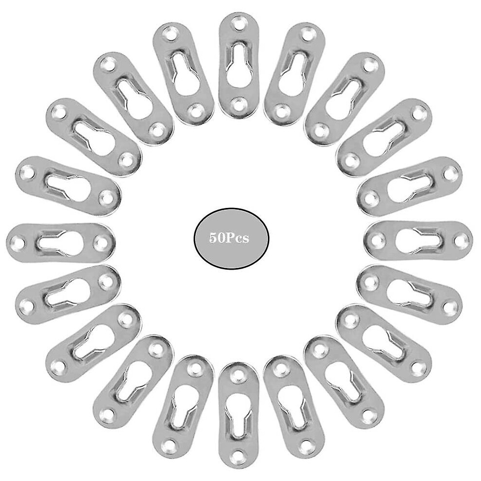50 Pieces Metal Keyhole Fastener Invisible Keyhole Hangers Metal Paint Hole Fasteners Metal Keyhole Hangers Fastener For Cabinet 9430790471994