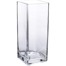 Tall Square Vase Home Decorative Flower Glass Vase Wedding Party Table Centerpieces(4"4"10")