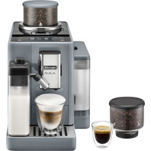De'Longhi Rivelia EXAM440.55.G Bean-to-Cup Coffee Machine Grey with Dual Bean Hoppers, LatteCrema, 16 One-Touch Drinks, Personal Profiles