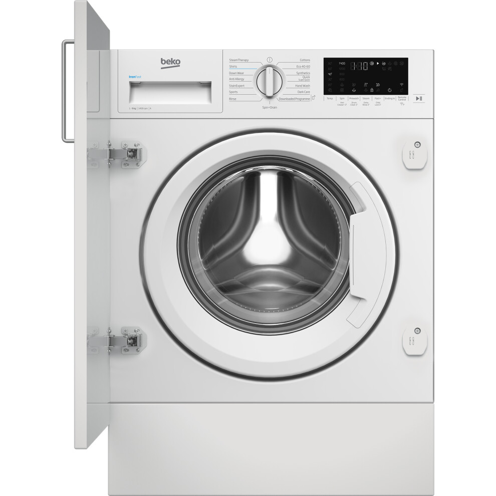 Beko RecycledTub WTIK94121F Integrated 9kg Washing Machine with 1400 rpm - White - A Rated