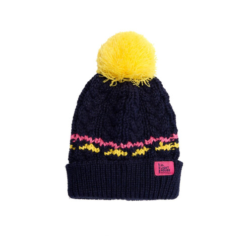 LightHouse (2-4 Yrs, Navy Lemon) Bobbie Kids Bobble Hat