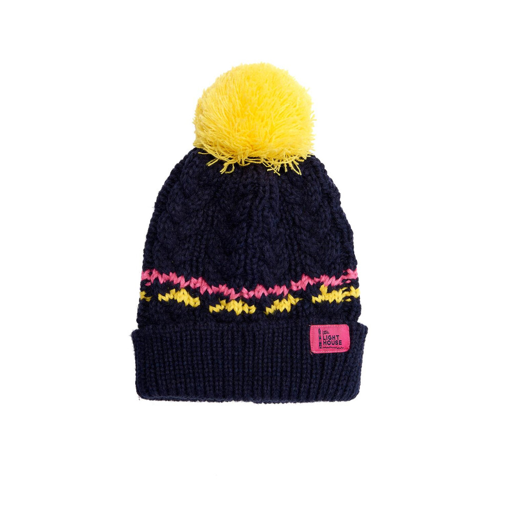 (2-4 Yrs, Navy Lemon) Bobbie Kids Bobble Hat