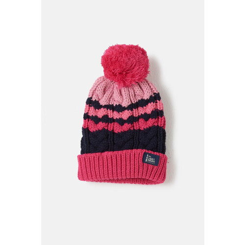 LightHouse (2-4 Yrs, Pink Navy Stripe) Bobbie Kids Bobble Hat