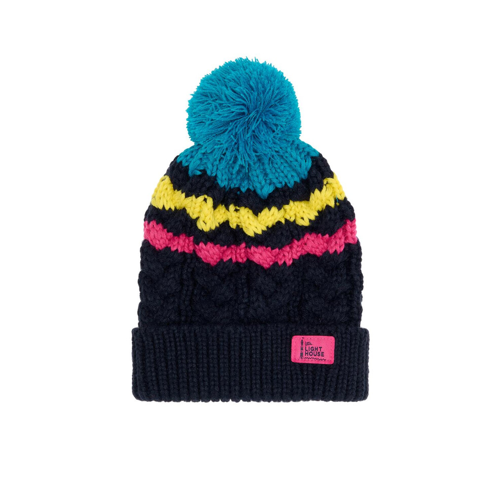 Lighthouse (2-4 Yrs, Teal Navy) Bobbie Kids Bobble Hat Blue