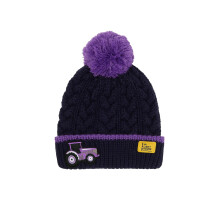 (2-4 Yrs, Purple Tractor) Bobbie Kids Bobble Hat