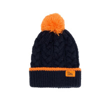 (2-4 Yrs, Navy Orange) Bobbie Kids Bobble Hat