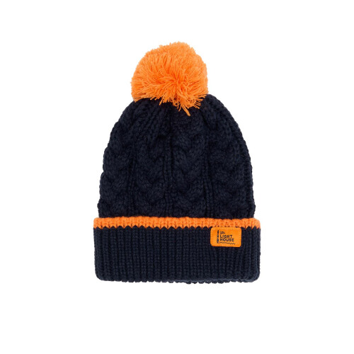 LightHouse (2-4 Yrs, Navy Orange) Bobbie Kids Bobble Hat