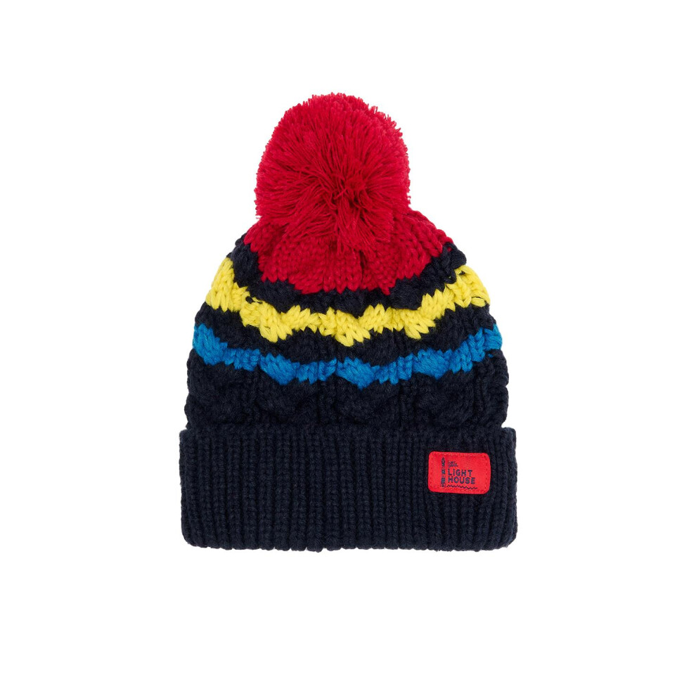 Lighthouse (2-4 Yrs, Navy Red) Bobbie Kids Bobble Hat Blue,Red
