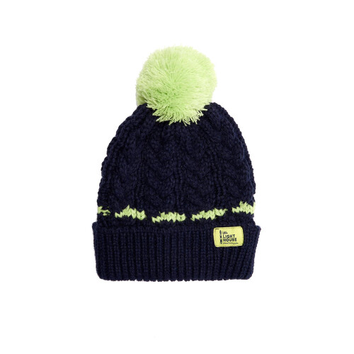LightHouse (2-4 Yrs, Navy Lime) Bobbie Kids Bobble Hat