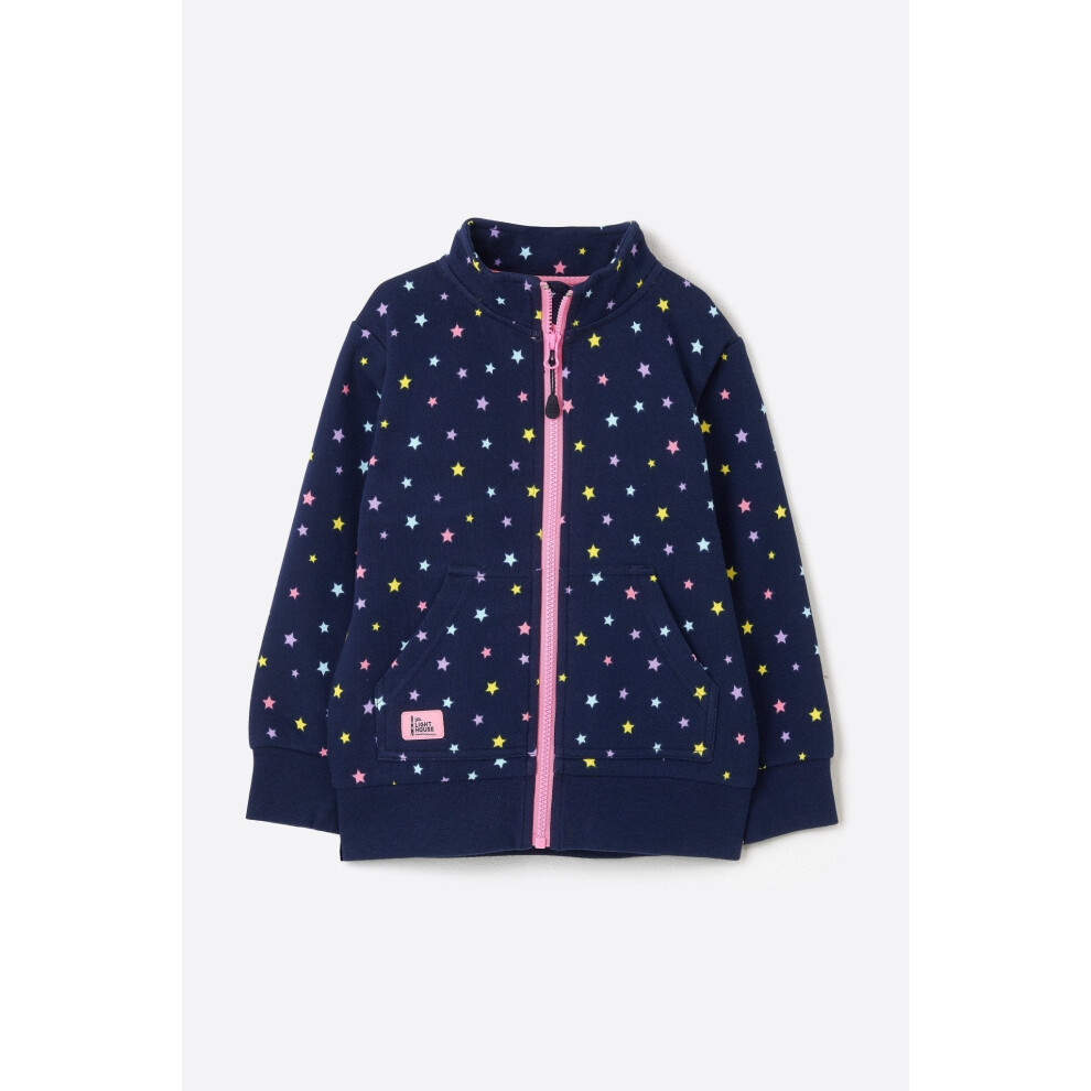 (1-2 Yrs, Navy Star Print) Ava Kids Full Zip Top