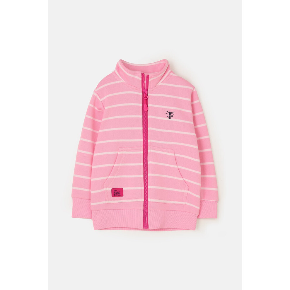 (2-3 Yrs, Blush Pink Stripe) Ava Kids Full Zip Top