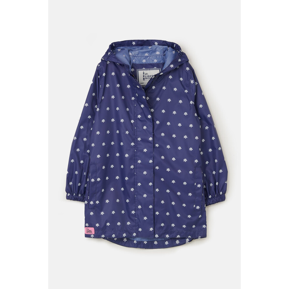 (5-6 Yrs, Navy Floral) Cara Kids Rain Parka