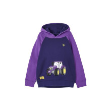 (7-8 Yrs, Purple Tractor Appliqué) Jill Kids Hoodie