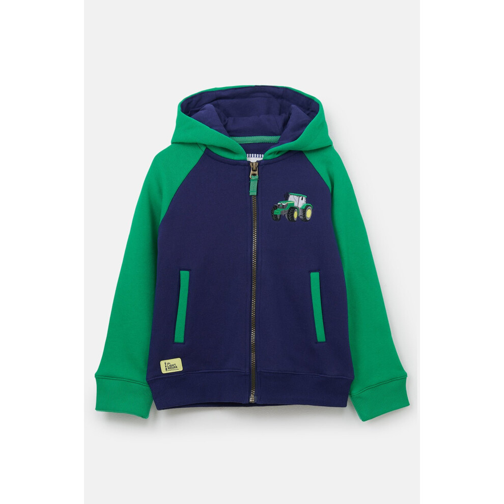 Lighthouse (7-8 Yrs, Green Tractor) Jackson Kids Full Zip Hoodie