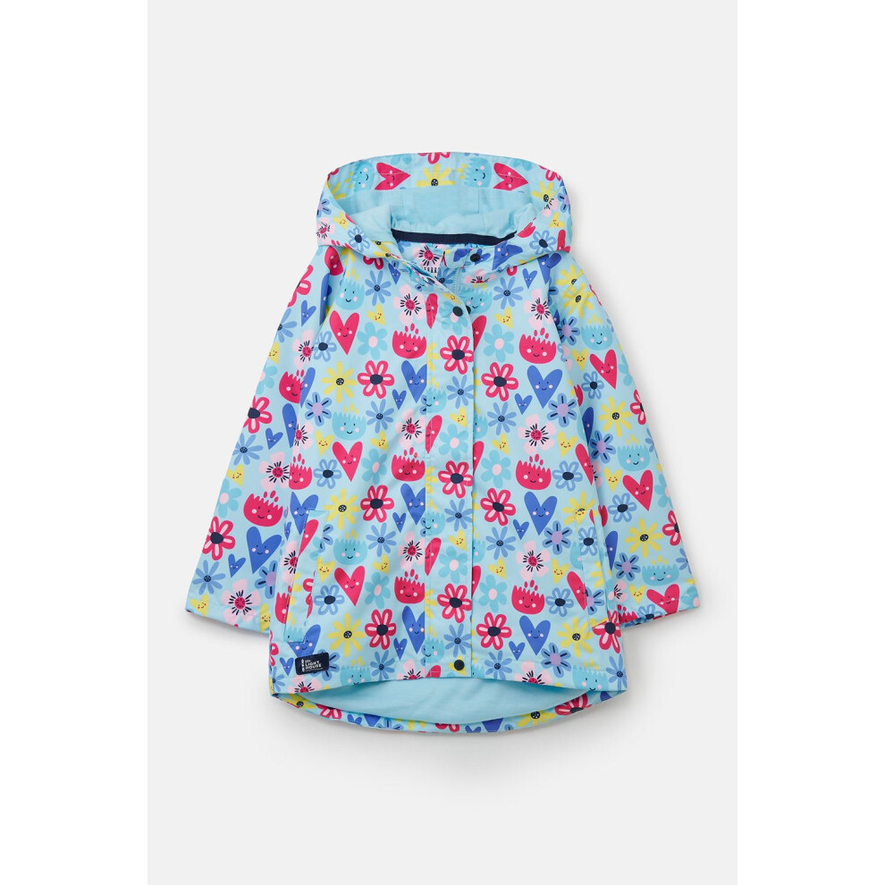 Lighthouse (2-3 Yrs, Soft Turquoise Flower) Olivia Kids Lightweight Waterproof Jacket