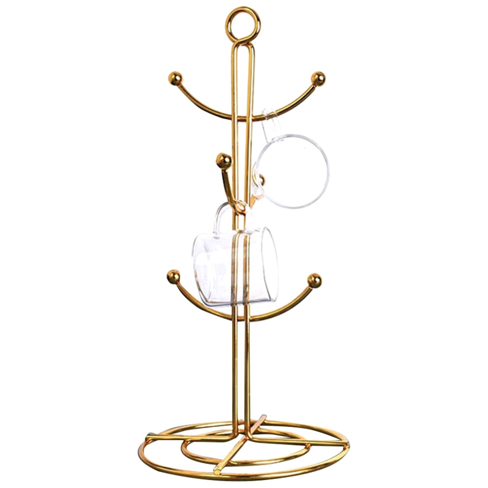 Countertop Mug Tree, 6 Hook Coffee Cup Dryer Kitchen Coffee Mug ,Gold