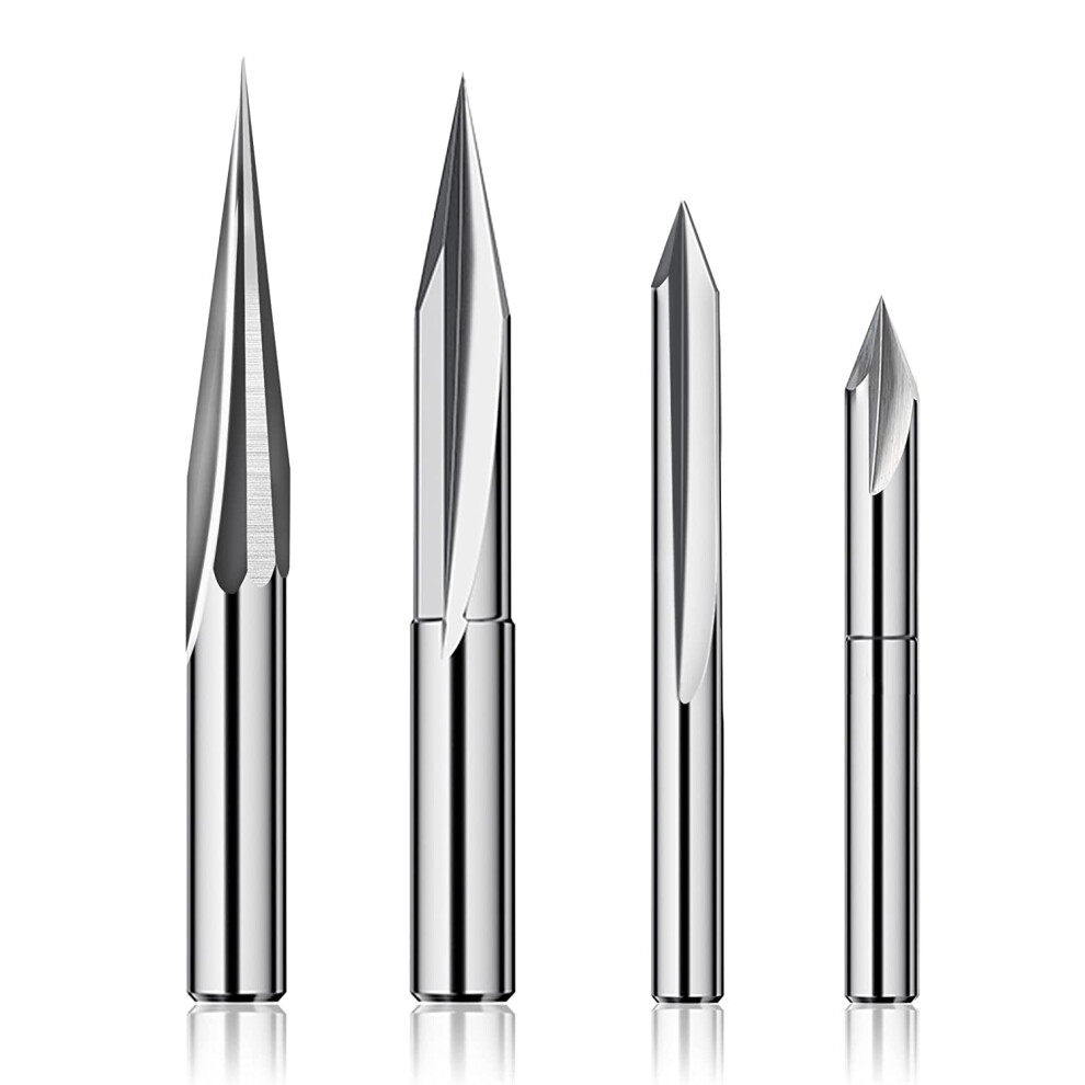 Cnc Router Bits Set 1/4 Shank, Profile Bit, Tungsten Steel - 4Pcs 4854050731669