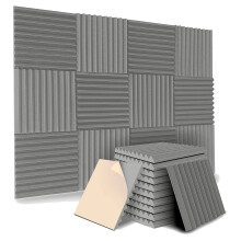 Self-Adhesive Acoustic Panels, Sound Proof Foam Panels (Grey)