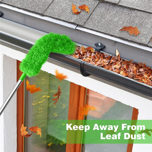 Gutter Cleaning Brush Roofing Tool with Telescopic pole 8.2Ft, green 2