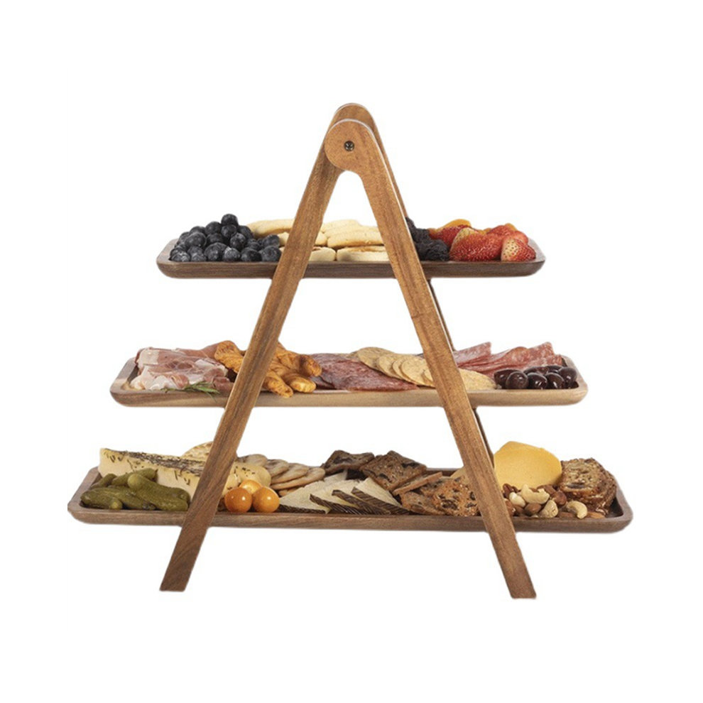 3 Tier Serving Tray Wood Tiered Tray Serving Dishes & Trays