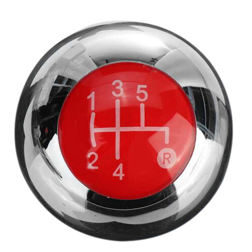 5 Speed Gear Shift Knob for 500 2012-2018 Chrome+Red 55344048 2