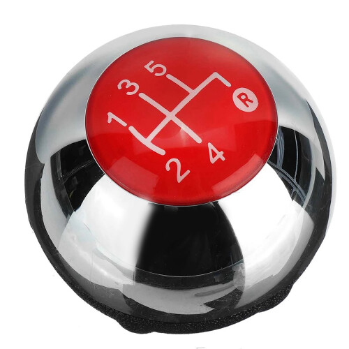 5 Speed Gear Shift Knob for 500 2012-2018 Chrome+Red 55344048