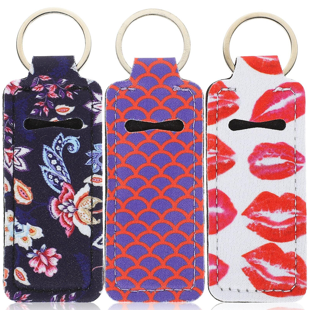 3pcs Lip Balm Keychain Holder Lipstick Sleeve Keychain Lipstick Holder Lip Balm Container