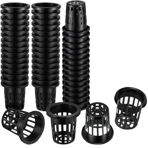 100 Pack Net Cups Slotted Mesh Wide Lip Filter Plant Net Pot