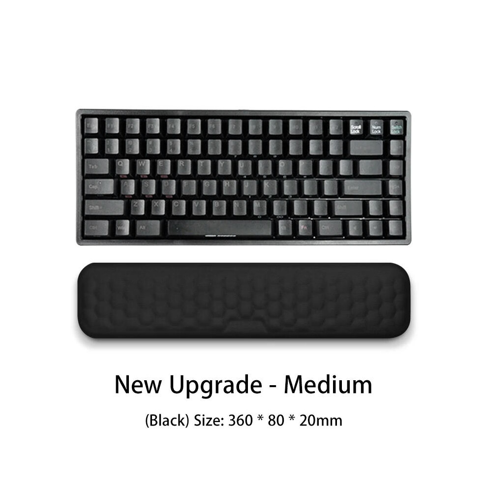 (Black medium) Keyboard mouse wrist rest ergonomic office typing protect relax wrist memory foam mouse pad computer notebook mouse pad