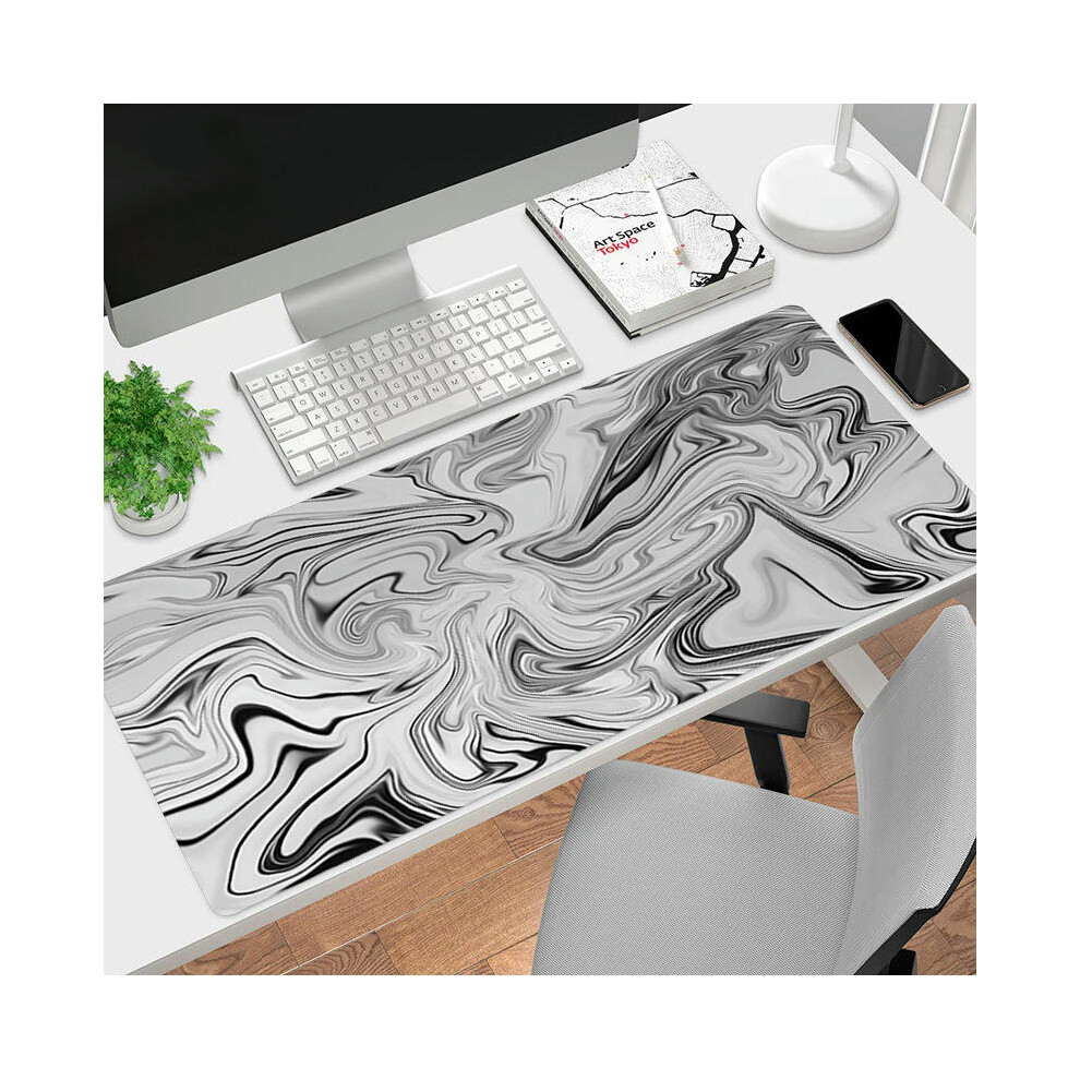 (K15, XL-300X800X2MM) Black and White Lines Mousepad HD Printing Computer Alfombrilla Gaming Mouse Pad Keyboard PC Tapis De Souris Mausepad Deskmat