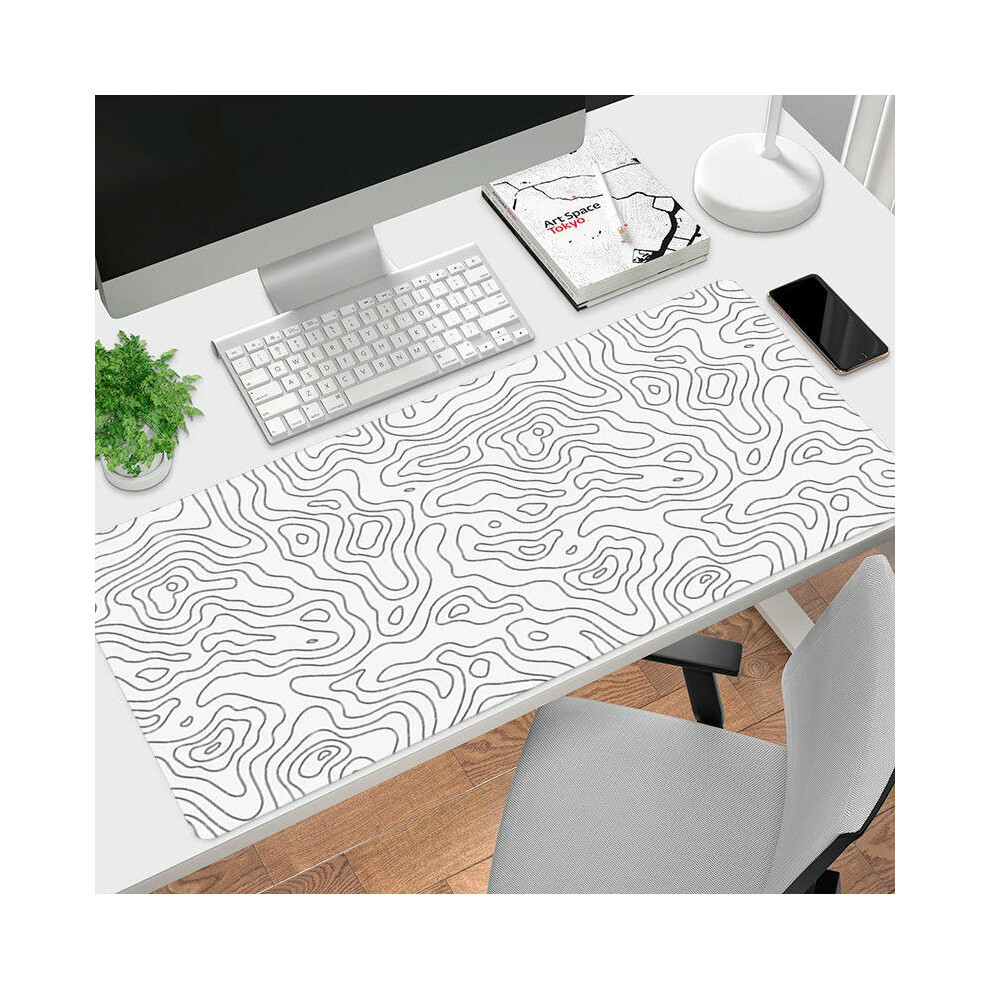 (K23, XL-300X800X2MM) Black and White Lines Mousepad HD Printing Computer Alfombrilla Gaming Mouse Pad Keyboard PC Tapis De Souris Mausepad Deskmat